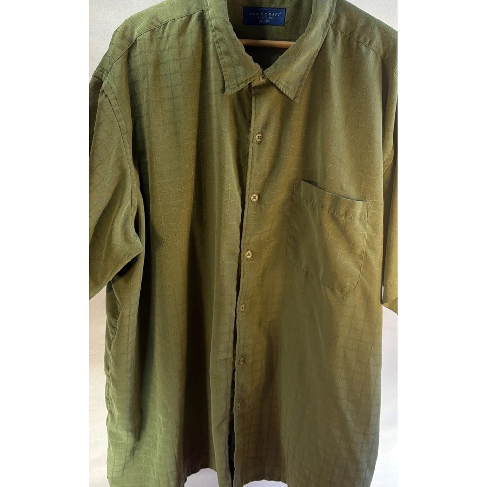Vintage TownCraft Mens Short Sleeve Button Down Shirt 3X Cotton